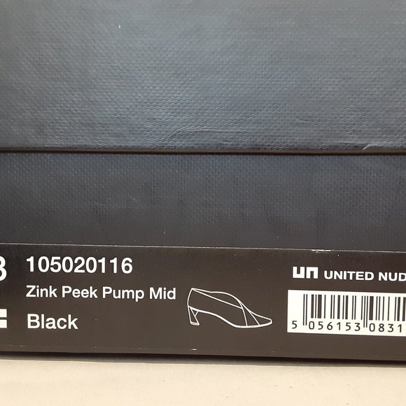 NIB UN UNITED NUDE ZINK PEEK PUMP MID HEEL IN BLACK - Picture 5 of 8